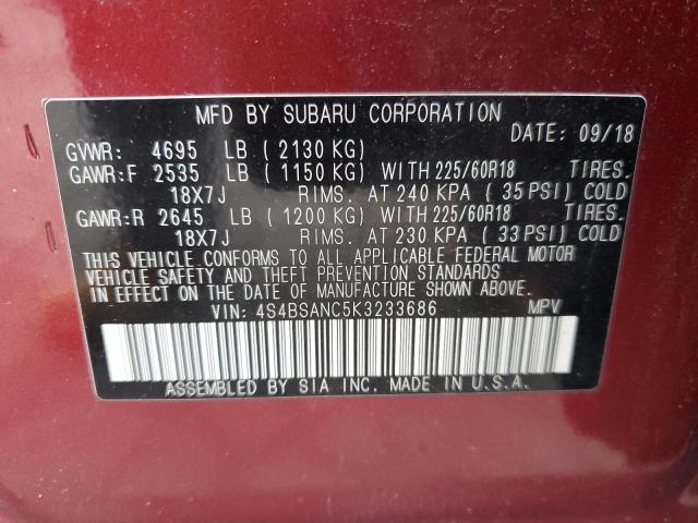 Photo 14 from auction – 2019 SUBARU OUTBACK 2. with VIN 4S4BSANC5K3233686