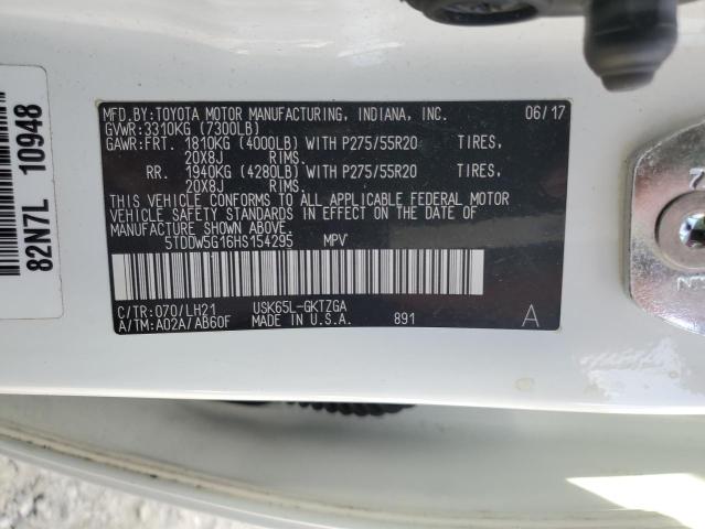 Photo 14 from auction – 2017 TOYOTA SEQUOIA PL with VIN 5TDDW5G16HS154295