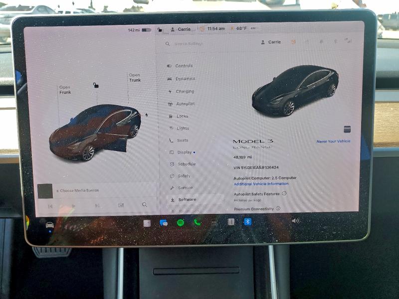 Photo 9 from auction – 2018 TESLA MODEL 3 with VIN 5YJ3E1EA5JF136424