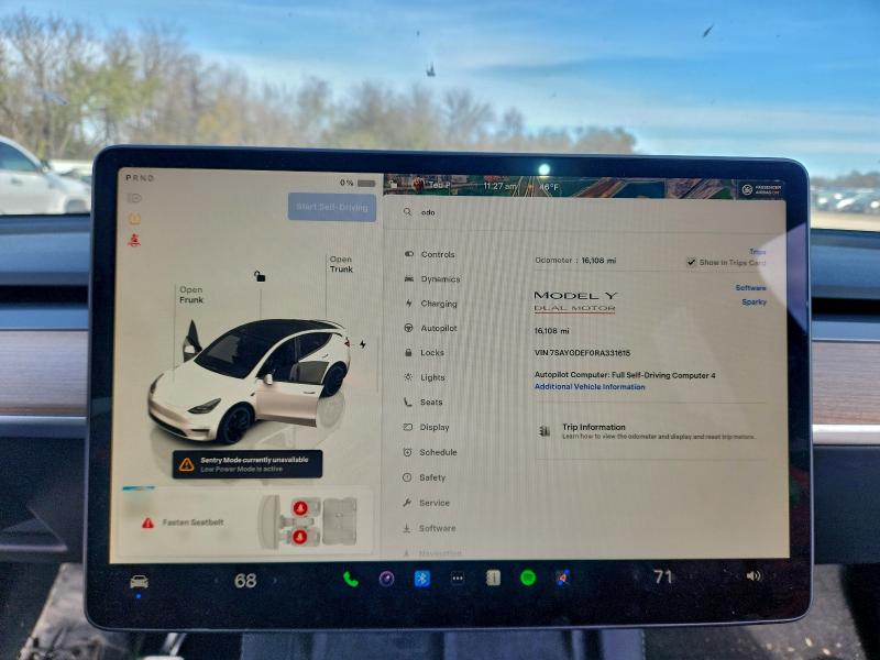Photo 9 from auction – 2024 TESLA MODEL Y with VIN 7SAYGDEF0RA331615
