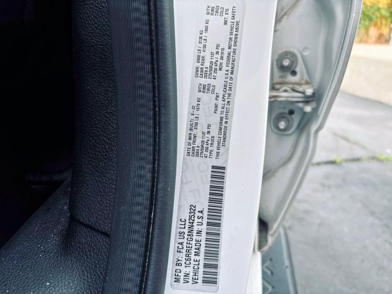Photo 10 from auction – 2022 RAM 1500 BIG H with VIN 1C6RREFG8NN425322