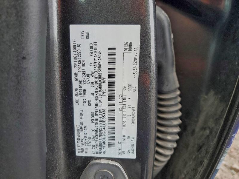 Photo 14 from auction – 2020 FORD ESCAPE SE with VIN 1FMCU9G64LUB85338