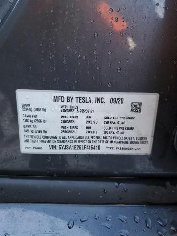 Photo 14 from auction – 2020 TESLA MODEL S with VIN 5YJSA1E25LF415410