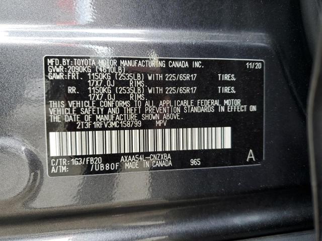 Photo 14 from auction – 2021 TOYOTA RAV4 LE with VIN 2T3F1RFV3MC158799