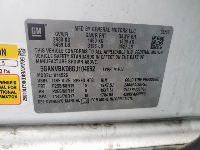 Photo 14 from auction – 2016 BUICK ENCLAVE with VIN 5GAKVBKD8GJ104862