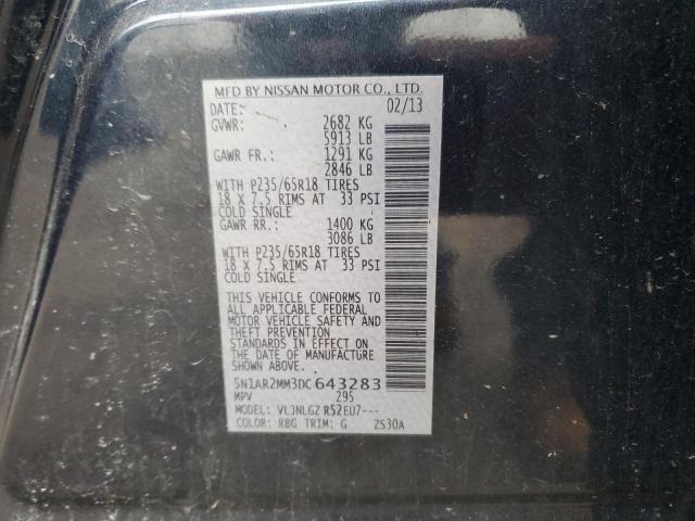 Photo 14 from auction – 2013 NISSAN PATHFINDER with VIN 5N1AR2MM3DC643283