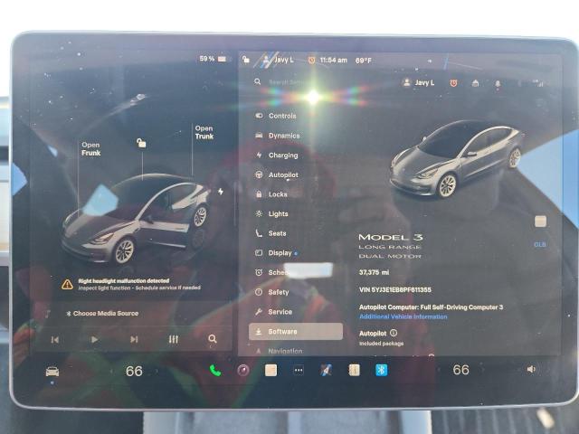 Photo 9 from auction – 2023 TESLA MODEL 3 with VIN 5YJ3E1EB8PF611355