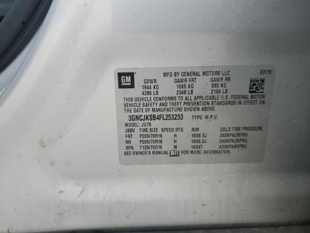 Photo 14 from auction – 2015 CHEVROLET TRAX with VIN 3GNCJKSB4FL253233
