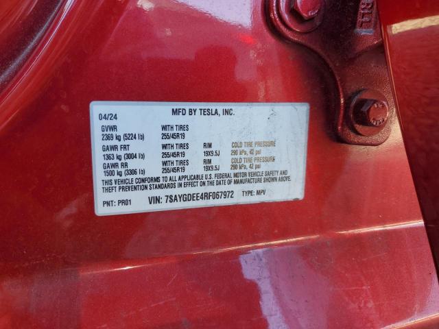 Photo 14 from auction – 2024 TESLA MODEL Y with VIN 7SAYGDEE4RF067972