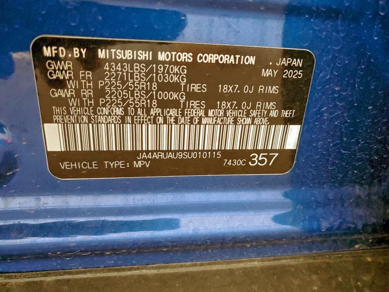 Photo 14 from auction – 2025 MITSUBISHI OUTLANDER with VIN JA4ARUAU9SU010115