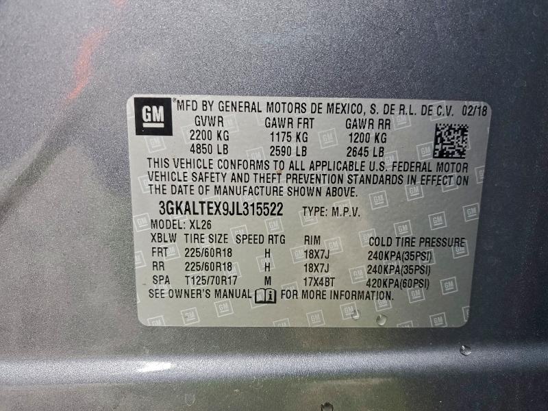 Photo 14 from auction – 2018 GMC TERRAIN SL with VIN 3GKALTEX9JL315522