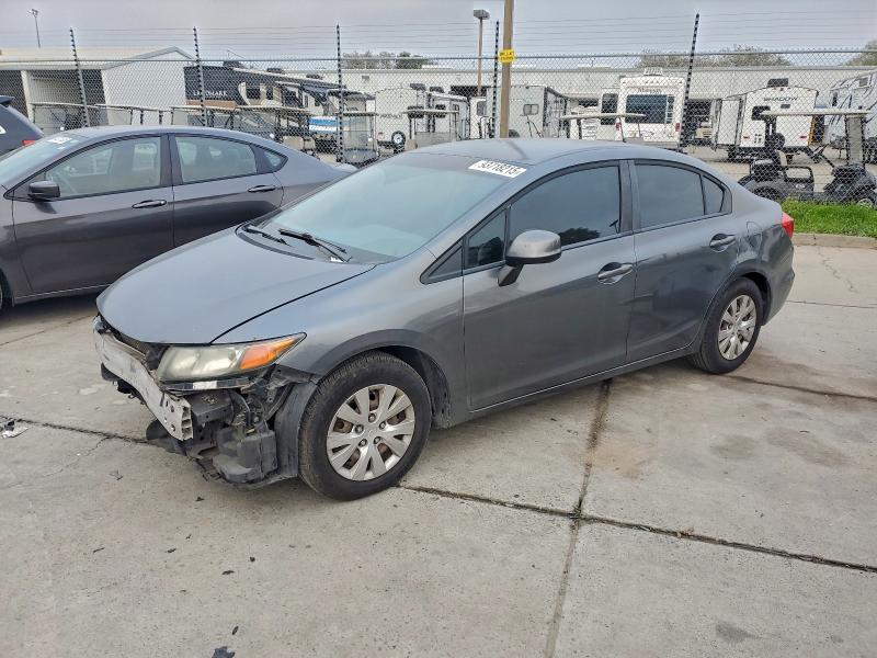 HONDA CIVIC LX 2012 with VIN 19XFB2F51CE301259 - Photo from auction