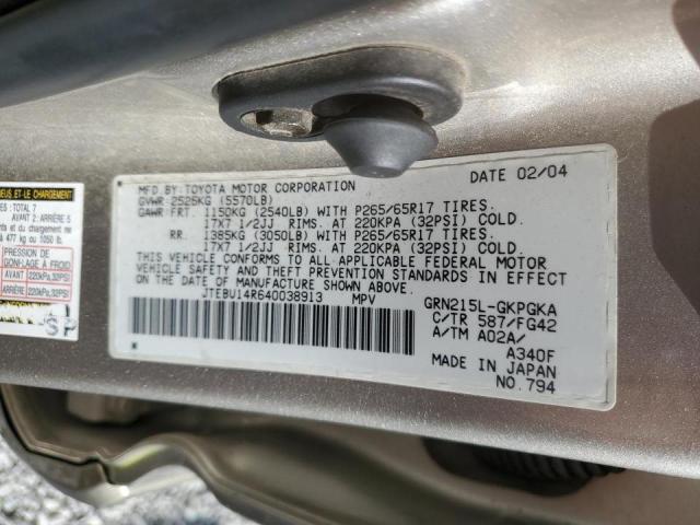 Photo 14 from auction – 2004 TOYOTA 4RUNNER SR with VIN JTEBU14R640038913