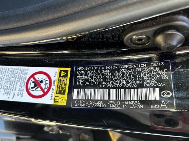 Photo 10 from auction – 2013 LEXUS CT 200 with VIN JTHKD5BH2D2162976