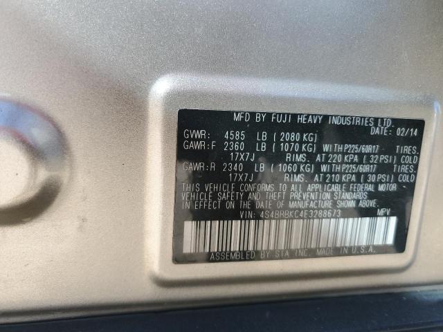 Photo 14 from auction – 2014 SUBARU OUTBACK 2. with VIN 4S4BRBKC4E3288673