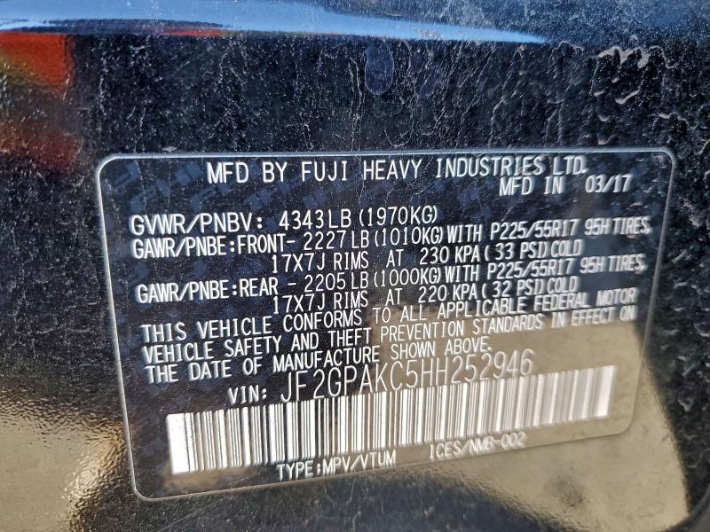 Photo 14 from auction – 2017 SUBARU CROSSTREK with VIN JF2GPAKC5HH252946