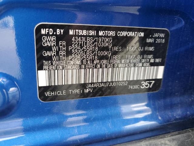 Photo 14 from auction – 2018 MITSUBISHI OUTLANDER with VIN JA4AR3AU7JU010252