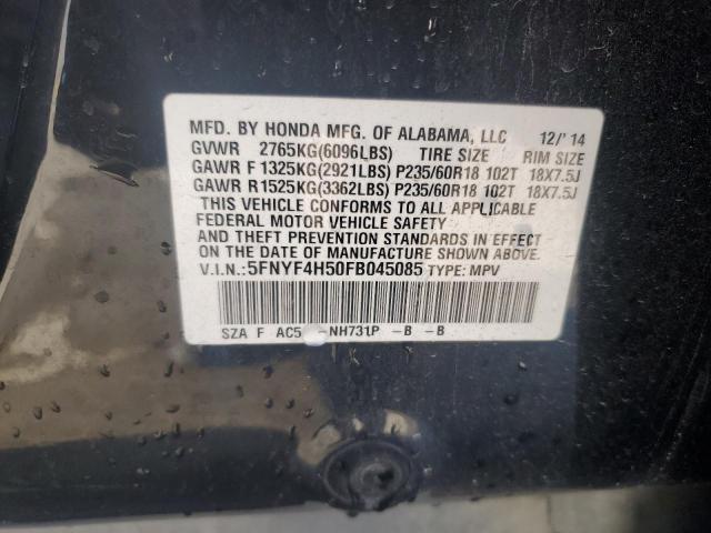 Photo 14 from auction – 2015 HONDA PILOT EXL with VIN 5FNYF4H50FB045085