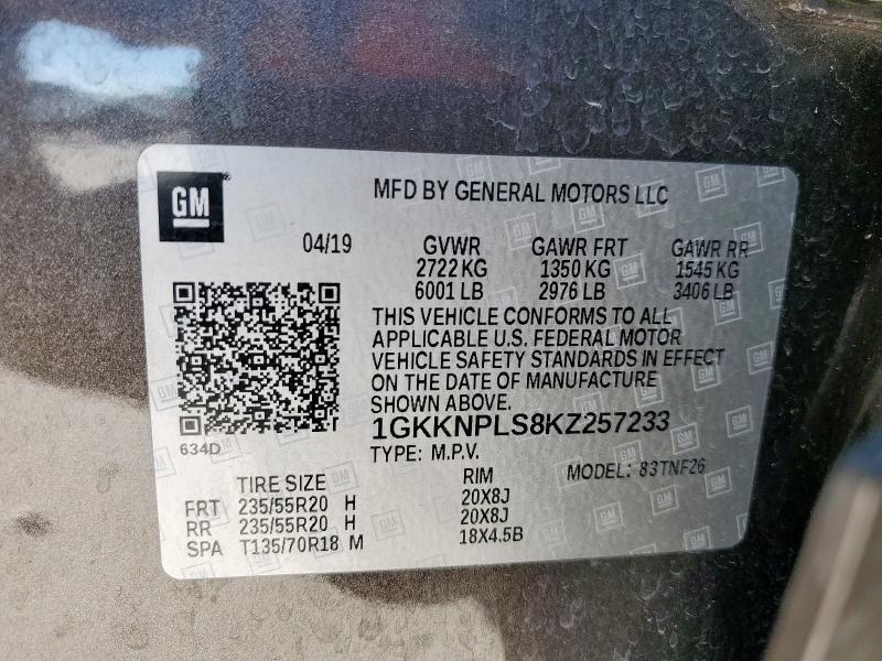 Photo 14 from auction – 2019 GMC ACADIA DEN with VIN 1GKKNPLS8KZ257233
