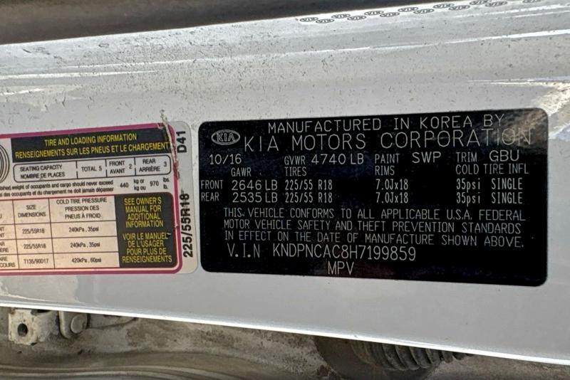 Photo 10 from auction – 2017 KIA SPORTAGE E with VIN KNDPNCAC8H7199859