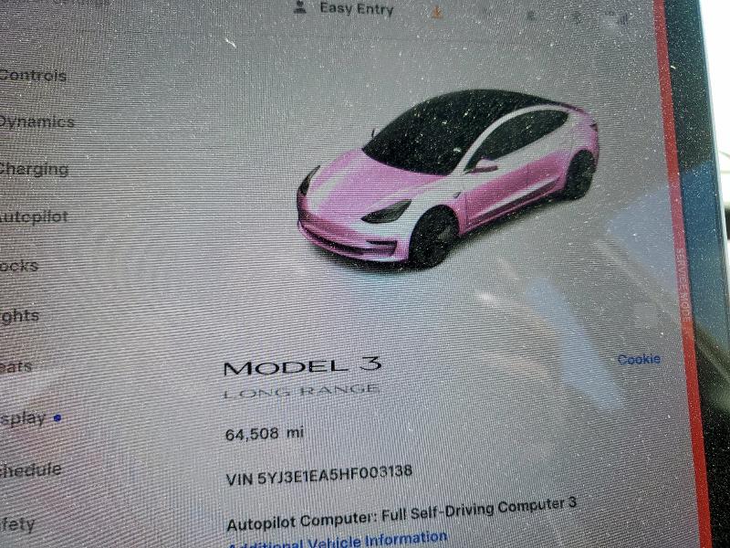 Photo 9 from auction – 2017 TESLA MODEL 3 with VIN 5YJ3E1EA5HF003138