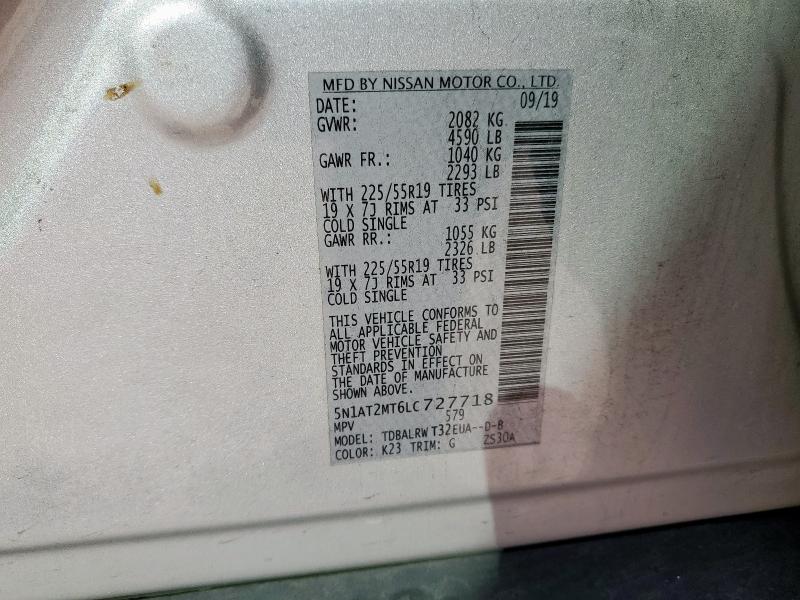 Photo 14 from auction – 2020 NISSAN ROGUE S with VIN 5N1AT2MT6LC727718