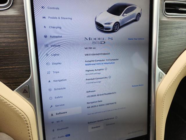Photo 9 from auction – 2015 TESLA MODEL S 85 with VIN 5YJSA1H21FF084437