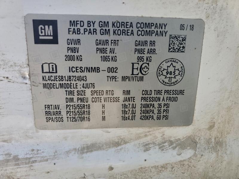 Photo 14 from auction – 2018 BUICK ENCORE PRE with VIN KL4CJESB1JB724043