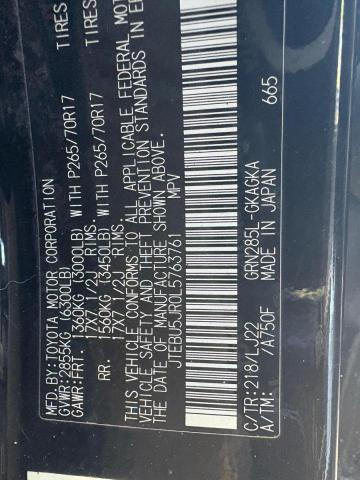 Photo 10 from auction – 2020 TOYOTA 4RUNNER SR with VIN JTEBU5JR0L5763761