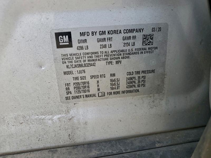 Photo 14 from auction – 2020 CHEVROLET TRAX LS with VIN KL7CJKSB6LB329442