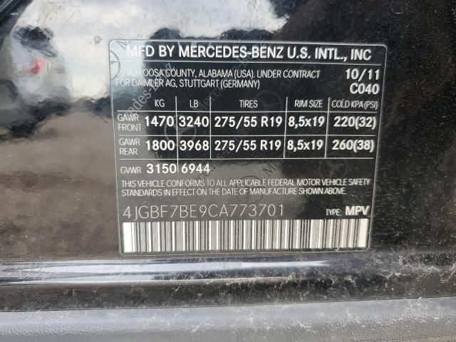Photo 14 from auction – 2012 MERCEDES-BENZ GL with VIN 4JGBF7BE9CA773701