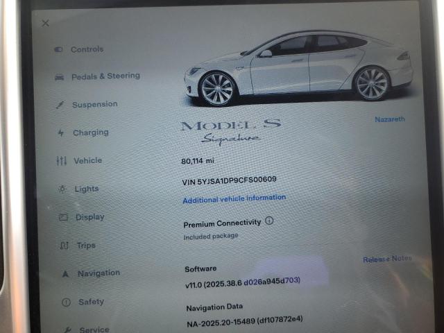 Photo 9 from auction – 2012 TESLA MODEL S with VIN 5YJSA1DP9CFS00609