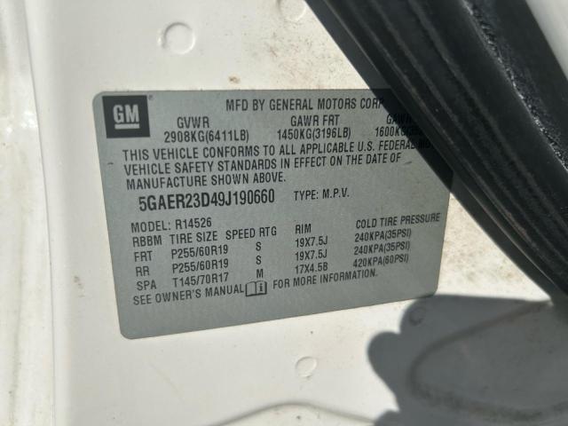 Photo 10 from auction – 2009 BUICK ENCLAVE CX with VIN 5GAER23D49J190660