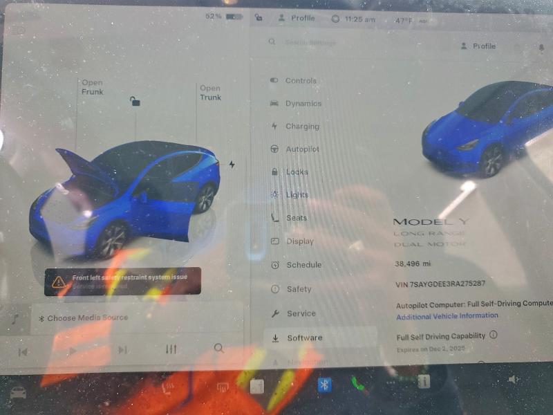 Photo 9 from auction – 2024 TESLA MODEL Y with VIN 7SAYGDEE3RA275287