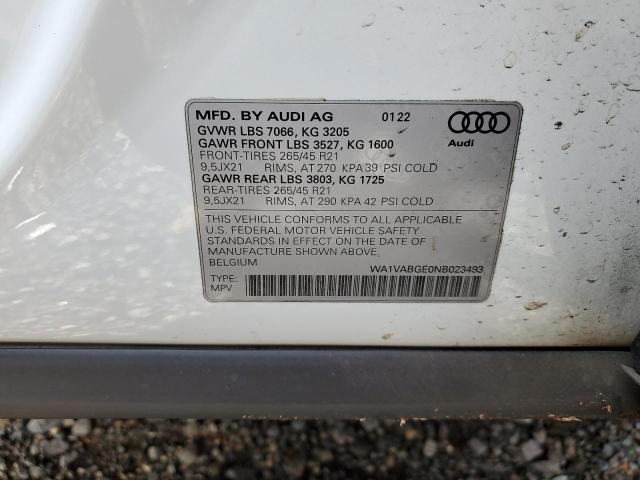 Photo 14 from auction – 2022 AUDI E-TRON CHR with VIN WA1VABGE0NB023493