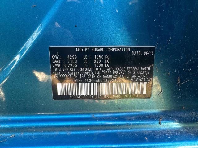 Photo 10 from auction – 2018 SUBARU IMPREZA PR with VIN 4S3GKAB61J3624387