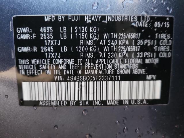 Снимка 14 от търг – 2015 SUBARU OUTBACK 2. с VIN 4S4BSBCC5F3337111