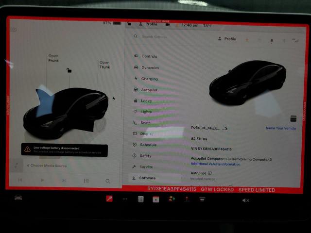 Photo 9 from auction – 2023 TESLA MODEL 3 with VIN 5YJ3E1EA3PF454115