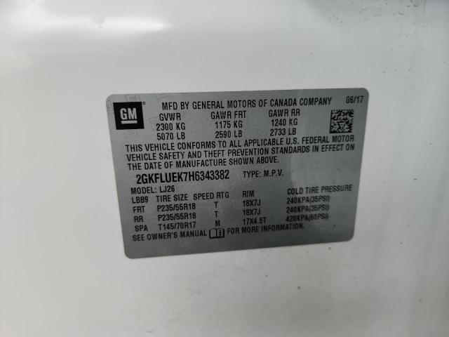 Photo 14 from auction – 2017 GMC TERRAIN SL with VIN 2GKFLUEK7H6343382