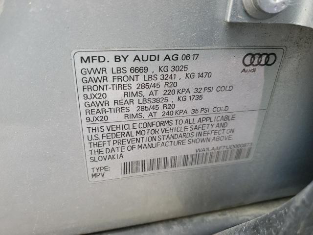 Photo 14 from auction – 2018 AUDI Q7 PREMIUM with VIN WA1LAAF71JD000873
