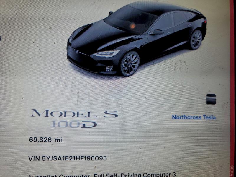 Photo 9 from auction – 2017 TESLA MODEL S with VIN 5YJSA1E21HF196095