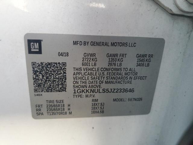 Photo 14 from auction – 2018 GMC ACADIA SLT with VIN 1GKKNULS5JZ233646