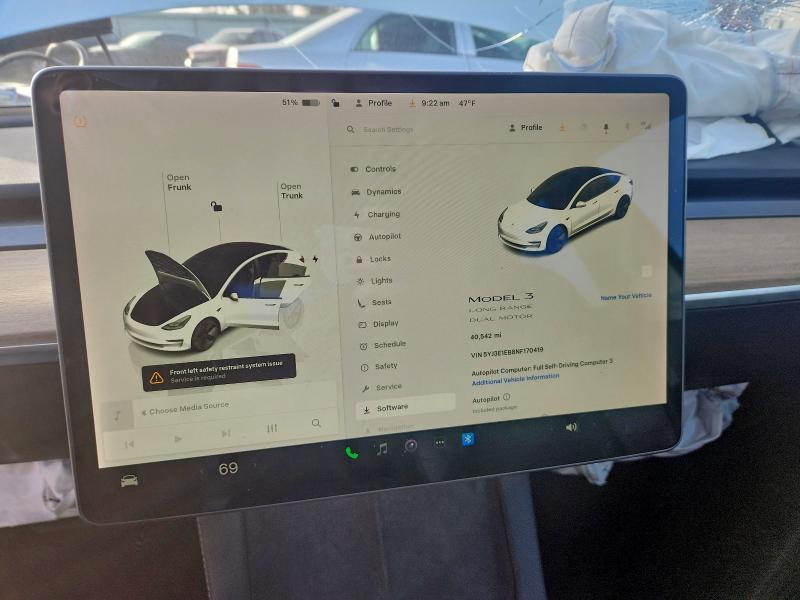 Photo 9 from auction – 2022 TESLA MODEL 3 with VIN 5YJ3E1EB8NF170419