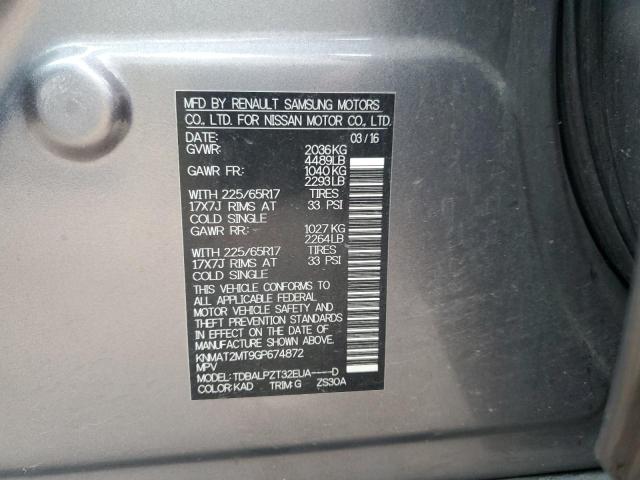 Photo 14 from auction – 2016 NISSAN ROGUE with VIN KNMAT2MT9GP674872