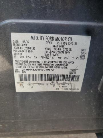 Photo 14 from auction – 2017 FORD EDGE SEL with VIN 2FMPK4J94HBC49873