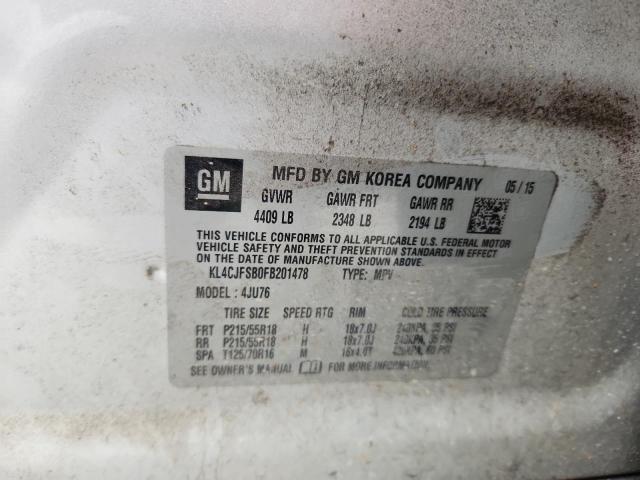 Photo 14 from auction – 2015 BUICK ENCORE CON with VIN KL4CJFSB0FB201478