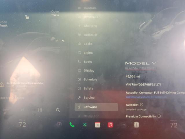 Photo 9 from auction – 2022 TESLA MODEL Y with VIN 7SAYGDEF6NF521271
