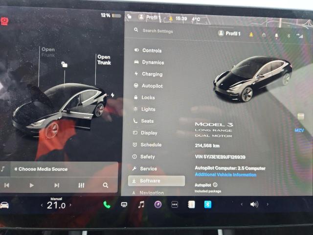 Photo 9 from auction – 2018 TESLA MODEL 3 with VIN 5YJ3E1EB9JF126939