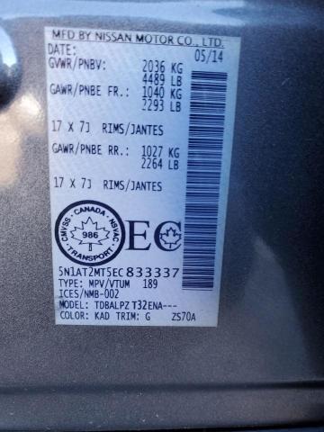 Photo 14 from auction – 2014 NISSAN ROGUE S with VIN 5N1AT2MT5EC833337