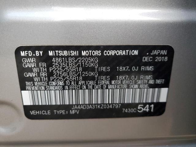 Photo 14 from auction – 2019 MITSUBISHI OUTLANDER with VIN JA4AD3A31KZ034797